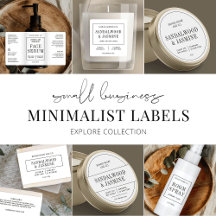 Modern Simple Black White Business Product Labels