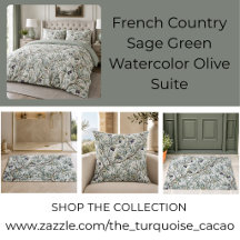 French Country Sage Green Watercolor Olive Suite