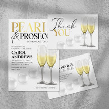 Elegant White Gold Pearls & Prosecco Bridal Shower