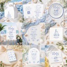 Whimsical Hand Drawn Sea Life Wedding Collection