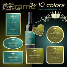 Noble Monogram Product Labels with Shimmery Crown