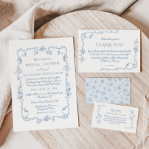 Toile Chinoiserie Whimsical Garden Bridal Shower