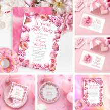 Pink Candy Frame Girl Baby Shower