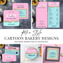 Retro Comic Fun Colorful Groovy Bakery Pastry Chef