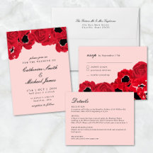 Wedding suite -  red & pink poppies