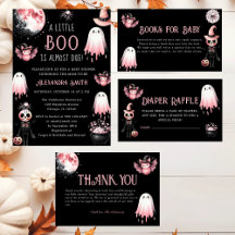 Little Boo Pink Halloween Girl Ghost Baby Shower