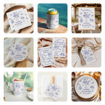 Blue Hand Drawn Cowgirl Bachelorette Weekend