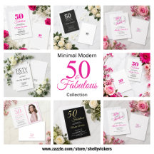 Minimal Modern 50th & Fabulous Birthday Collection