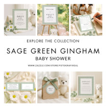Sage Gingham Baby Shower