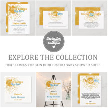 Here comes the son boho retro baby shower Suite