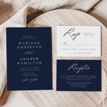 Elegant Calligraphy Navy Wedding Collection