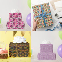 Wrapping Paper Rolls With Abstract Pattern Designs