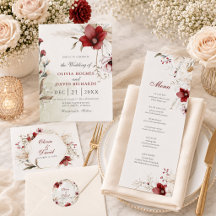 Burgundy and Ivory Floral Wedding Suite