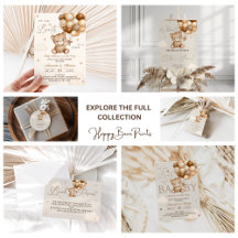 Bear Brown Neutral Baby Shower