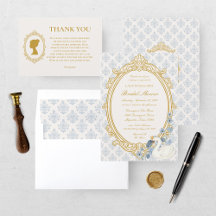 Elegant Regency Era Blue and Gold Bridal Shower 
