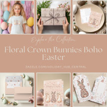 Floral Crown Bunnies Boho Easter 