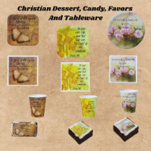 CHRISTIAN CANDY, FAVORS AND TABLEWARE