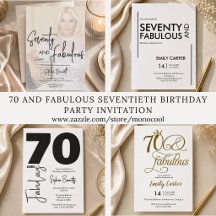 70 & Fabulous Seventieth Birthday Party invitation