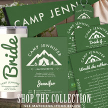 Camp Bachelorette Party Forest Green Modern Chic