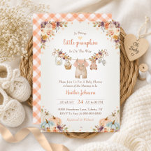 Sweet Little Pumpkin Soft Orange Fall Baby Shower