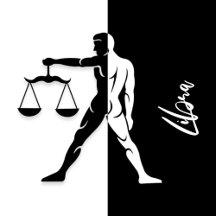 Libra Zodiac Sign, Black & White