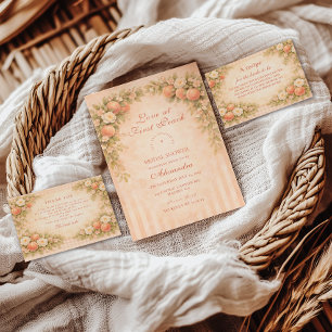 Peach & Petals Elegantie Bruidsfeest Servet