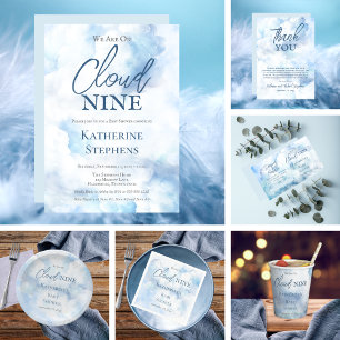 We zijn op Cloud Nine Blue Boy Baby shower Kaart