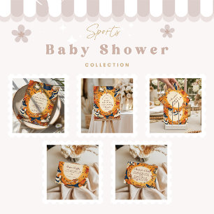 Vintage Basketbal Baby Shower 'Game Day' Kaart