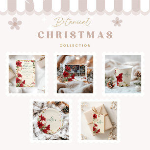 Red Amaryllis Rustic Christmas Kaart