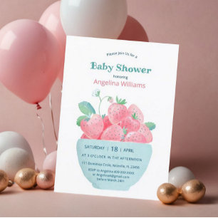 Cadeau Label voor baby shower schattige aardbeien Cadeaulabel
