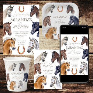 Paarden hippische elegante verjaardagsfeest papieren bordje