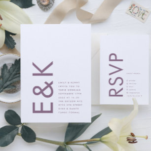 Moderne aangepaste naam Mauve Paars GOLD Vrijgezel Folie Uitnodiging