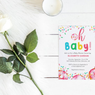 Oh Baby Donut Shower Colorful Cute Rainbow Briefkaart