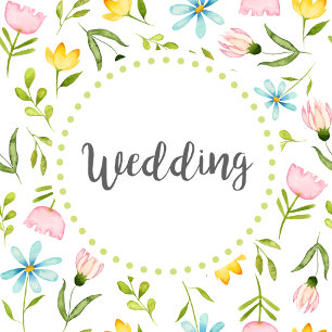 Bloeiende Waterverf voorjaarspasta bloemen bruilof Kaart