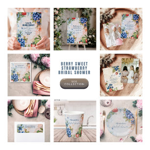 Summer Berry Sweet Strawberry Vrijgezellenfeest Informatiekaartje