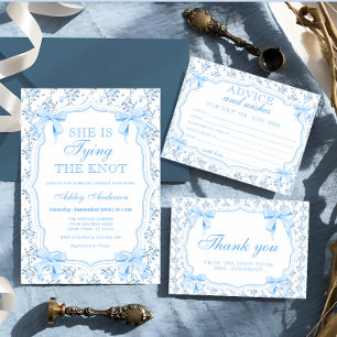 Blue Bow Ze is de knoop Vrijgezellenfeest Kaart