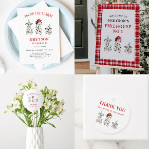 Geluid Het alarm Brandweerman Meisje Verjaardagsfe Kaart