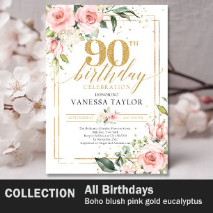 Chique waterverf blozen boho 80e verjaardag kartonnen onderzetters