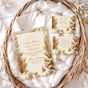 Rustic White Pumpkin Baby shower Servet