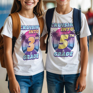Terug naar school met een leuk ritje 8e klas meisj t-shirt