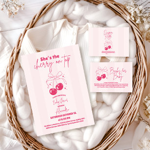 Doodle Cherry op top Baby shower Papieren Bordje