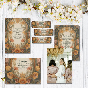 Antiek Bloemen Art Nouveau Vrijgezellenfeest Servet