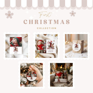 Plaid rendier 9 foto eerste kerst feestdagenkaart