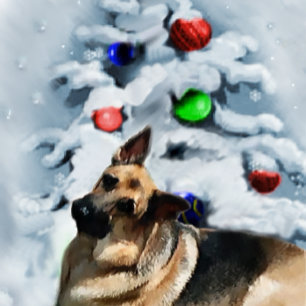 German Shepherd kerstcadeautjes Feestdagen Kaart