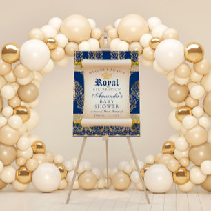 Elegant Scroll Prince Baby shower Uitnodiging