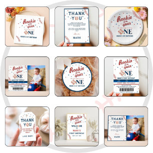 Rookie van het Jaar Honkbal 1e Verjaardag Servet