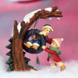 Skier's Village-kerstKaart Feestdagen Kaart