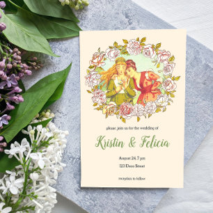 Schattigee  Art Nouveau LGBTQ Twee Bruiden Huwelij