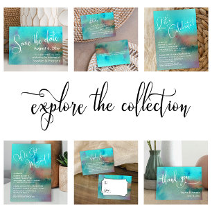 Kleurrijk Abstract Waterverf Uitgebreid Script Save The Date