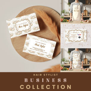 Elegante vintage bloemenkapselstylist schort